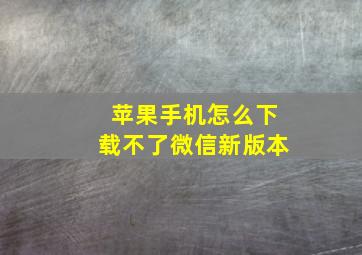 苹果手机怎么下载不了微信新版本