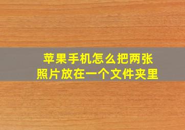 苹果手机怎么把两张照片放在一个文件夹里