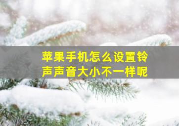 苹果手机怎么设置铃声声音大小不一样呢