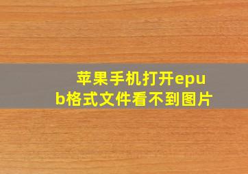 苹果手机打开epub格式文件看不到图片