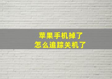 苹果手机掉了怎么追踪关机了