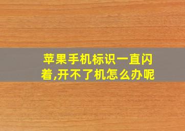 苹果手机标识一直闪着,开不了机怎么办呢