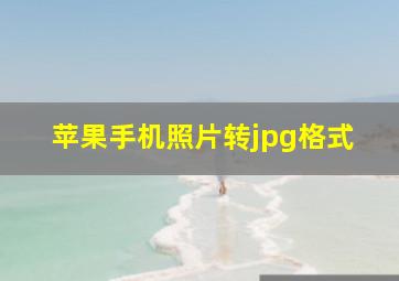 苹果手机照片转jpg格式