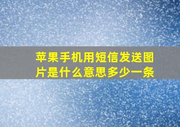 苹果手机用短信发送图片是什么意思多少一条