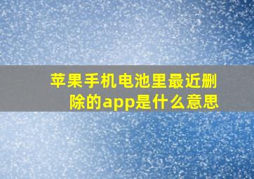 苹果手机电池里最近删除的app是什么意思