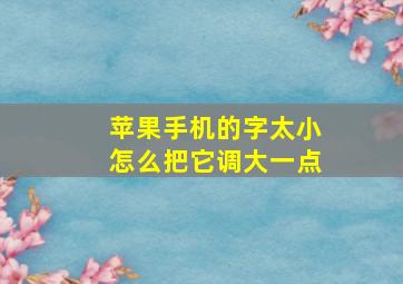 苹果手机的字太小怎么把它调大一点