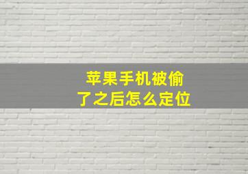 苹果手机被偷了之后怎么定位