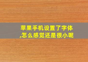 苹果手机设置了字体,怎么感觉还是很小呢