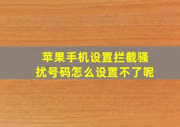 苹果手机设置拦截骚扰号码怎么设置不了呢