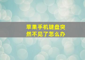 苹果手机键盘突然不见了怎么办