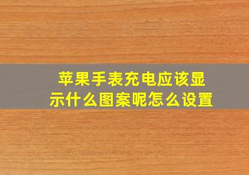 苹果手表充电应该显示什么图案呢怎么设置