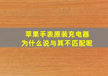 苹果手表原装充电器为什么说与其不匹配呢