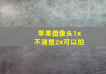 苹果摄像头1x不清楚2x可以拍