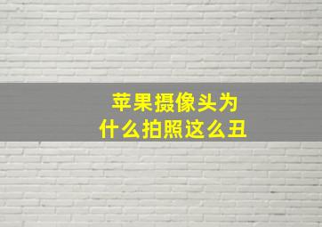 苹果摄像头为什么拍照这么丑