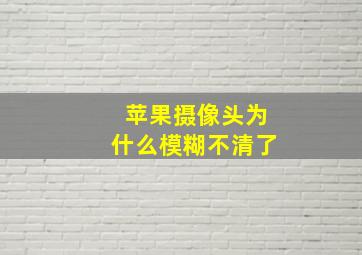 苹果摄像头为什么模糊不清了