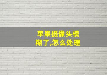 苹果摄像头模糊了,怎么处理