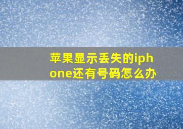 苹果显示丢失的iphone还有号码怎么办