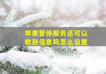 苹果暂停服务还可以收到信息吗怎么设置