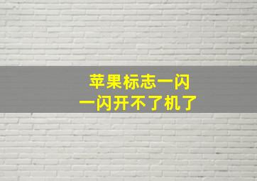 苹果标志一闪一闪开不了机了