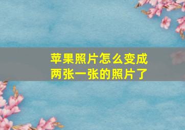 苹果照片怎么变成两张一张的照片了