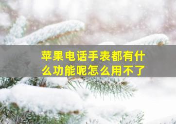 苹果电话手表都有什么功能呢怎么用不了