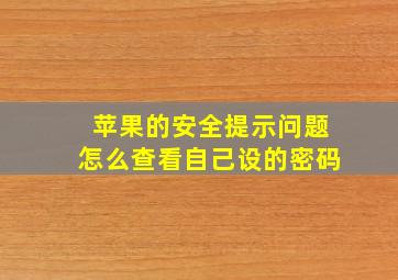 苹果的安全提示问题怎么查看自己设的密码