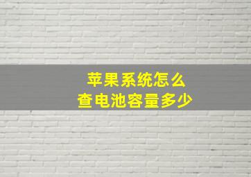 苹果系统怎么查电池容量多少