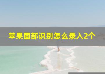 苹果面部识别怎么录入2个