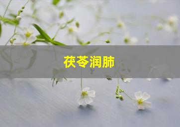 茯苓润肺