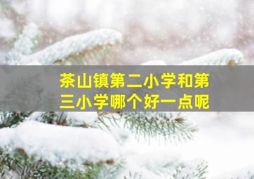 茶山镇第二小学和第三小学哪个好一点呢