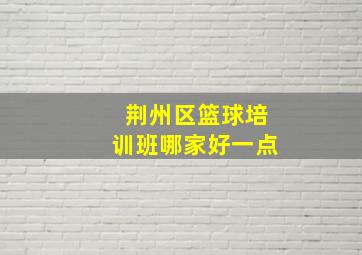 荆州区篮球培训班哪家好一点