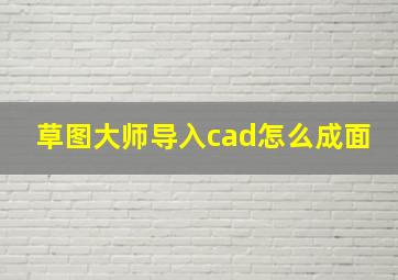 草图大师导入cad怎么成面