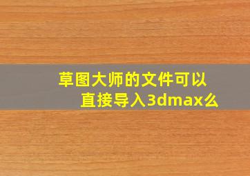 草图大师的文件可以直接导入3dmax么