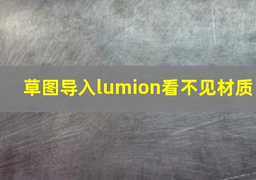 草图导入lumion看不见材质