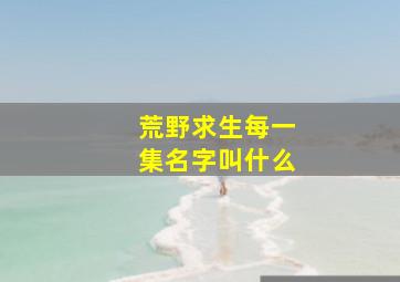 荒野求生每一集名字叫什么