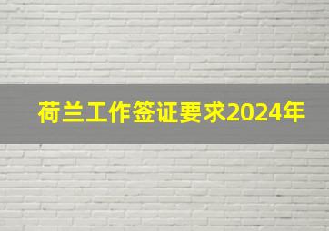 荷兰工作签证要求2024年