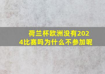 荷兰杯欧洲没有2024比赛吗为什么不参加呢