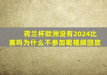 荷兰杯欧洲没有2024比赛吗为什么不参加呢视频回放