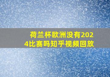 荷兰杯欧洲没有2024比赛吗知乎视频回放