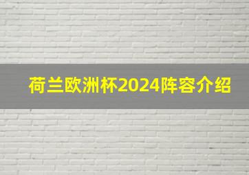 荷兰欧洲杯2024阵容介绍