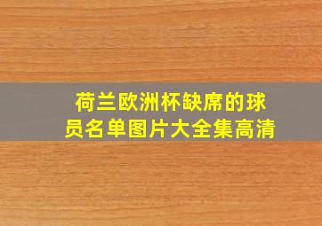 荷兰欧洲杯缺席的球员名单图片大全集高清