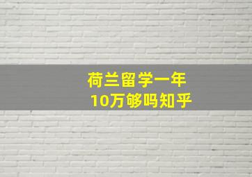 荷兰留学一年10万够吗知乎