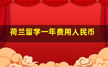 荷兰留学一年费用人民币