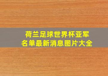 荷兰足球世界杯亚军名单最新消息图片大全