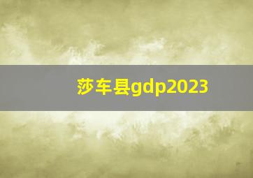 莎车县gdp2023