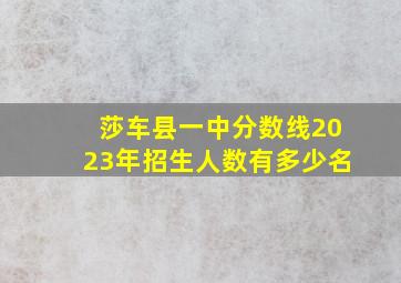 莎车县一中分数线2023年招生人数有多少名