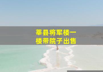 莘县将军楼一楼带院子出售