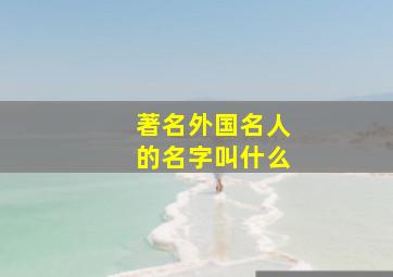 著名外国名人的名字叫什么