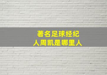 著名足球经纪人周凯是哪里人