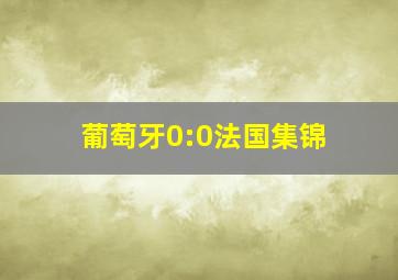 葡萄牙0:0法国集锦